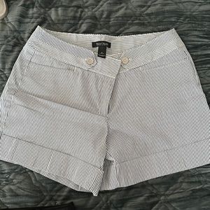 White House Black Market - black and white pin stripe shorts